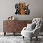 Wallity Tree Woman And Man - Escultura de Pared de Madera y Metal